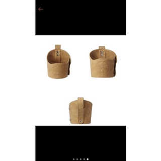 全新 韓國星巴克 隔熱杯套 /提把 皮質棕 一月底前萊爾富免運 請私訊詢問