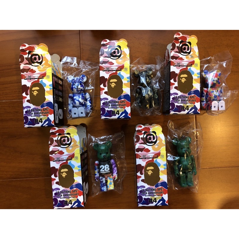 Bape Ape 28週年 第四彈 紀念 be@rbrick 隱藏 泰國 京都 名古屋 澀谷 100% 庫柏力克熊