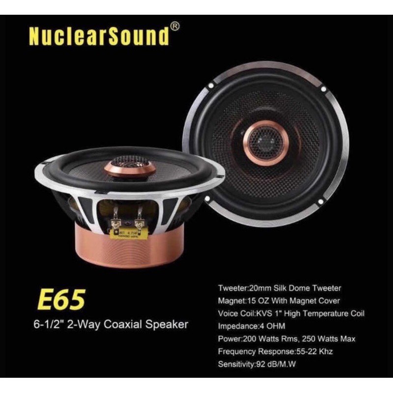 現貨全新品 試用價高cp值德國NUCLEARSOUND E65 6.5吋同軸喇叭