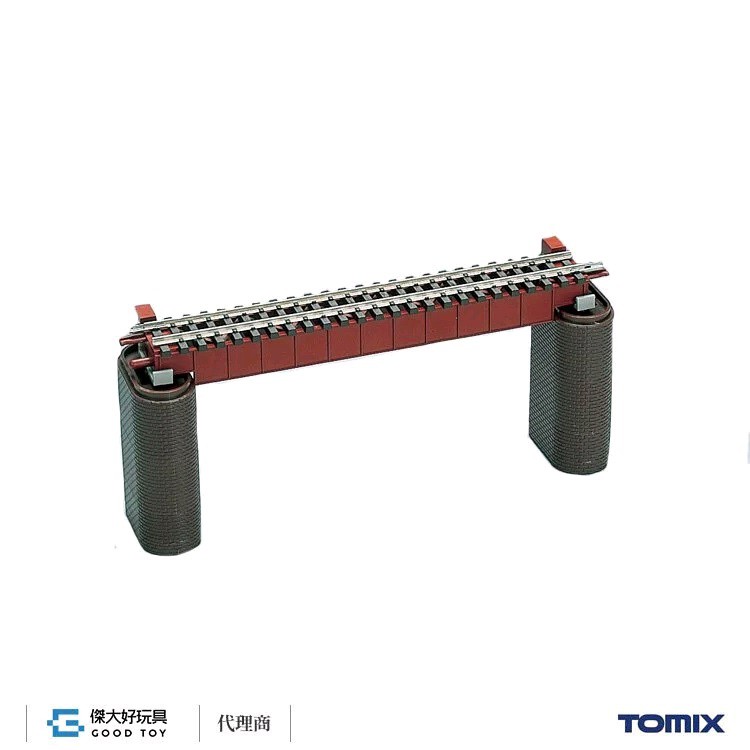 TOMIX 3028 鐵橋PC 140mm(F) (紅・附磚造橋墩・2入)