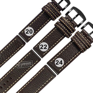 Watchband / 20.22.24mm / 各品牌通用 經典復刻 柔軟 加厚款 真皮錶帶 深咖啡色