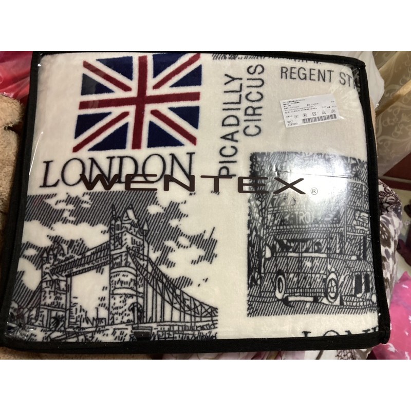 百貨專櫃WENTEX英國圖案法蘭絨單層毛毯