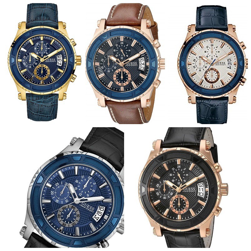 GUESS 時尚男錶 三眼計時造型環錶 46MM  【Watch On-line Store 】