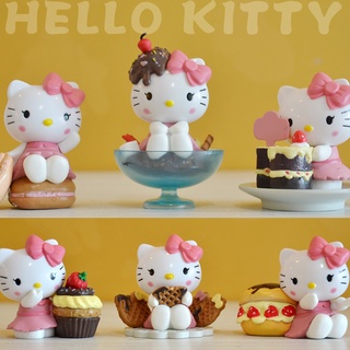 KT貓蛋糕裝飾用品 凱蒂貓車用擺件 辦公室桌面上的擺件 可愛貓咪卡通玩具模型 凱蒂貓蛋糕烘焙飾品 小貓汽車擺件 車內飾玩