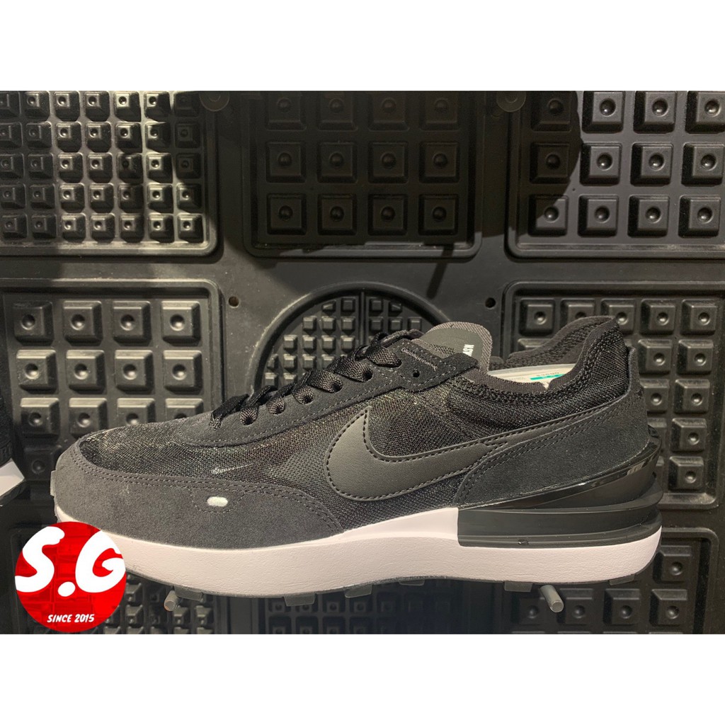 S.G NIKE WAFFLE ONE DA7995-001 黑色 解構 休閒鞋 麂皮 網布 拼接 男女鞋
