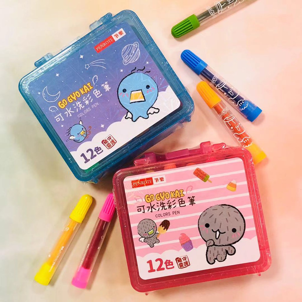 筆樂守護精靈12色盒裝可水洗彩色筆 蝦皮購物