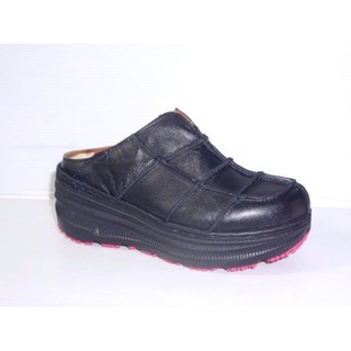 最新超輕量鞋底台Zobr路豹 牛皮 純手工製造 厚底氣墊懶人鞋(張菲鞋) 厚底台 NO:Q299 黑色