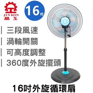 現貨 免運 晶工 12吋/14吋/16吋/18吋 360度 循環扇 電扇 涼風扇 外旋式循環扇 電風扇 工業扇 立扇