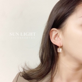 【現貨 SUNLIGHT日光 A99】 貝殼耳環 925銀耳針 方形貝殼耳環 復古幾何耳釘 耳環 耳飾 耳針 送禮