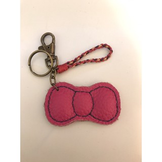 💕💕☆Y.C.☆Shop 手工牛皮 鑰匙圈 吊飾 字母 客製化設計 桃色蝴蝶結🎀