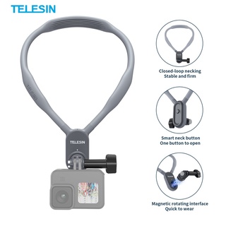 Telesin 新款適配GoPro掛脖式支架磁吸項圈支架固定手機相機第一視角