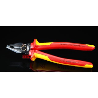 特價-【美德工具】KNIPEX 02 06 225 頂級鍍鉻防銹(絕緣型)強力鋼絲鉗 老虎鉗