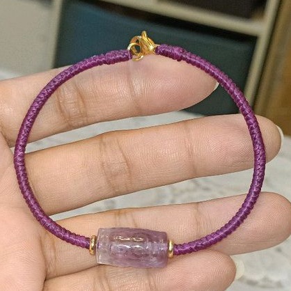 石手繩工坊-9-17m冰種紫碧璽祥雲桶珠、幸運手繩、高品超美超有質感（下單請留尺寸）
