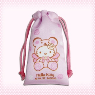 凱蒂貓 Hello Kitty 玫瑰小熊印章袋 印章收納袋
