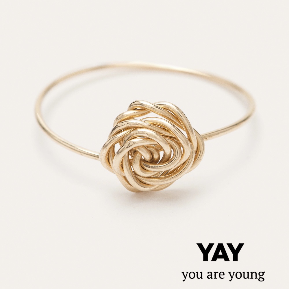 YAY You Are Young 法國品牌 Fleur Torsadée 螺旋花朵戒指 金色簡約戒指