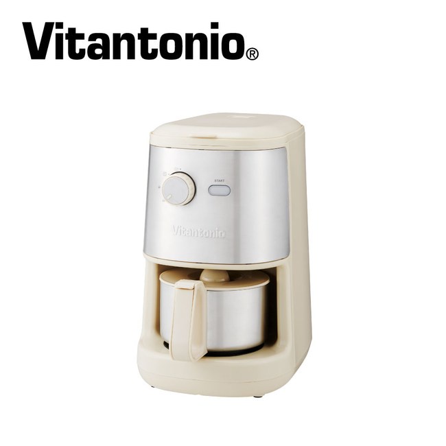 Vitantonio 小V 自動研磨悶蒸咖啡機 VCD-200 奶油白