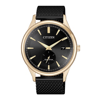 CITIZEN 星辰錶 獨立小秒針光動能時尚腕錶-黑金x米蘭帶(BV1116-80E)40mm