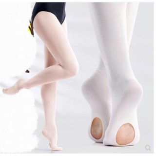 ZSYF 芭蕾舞連褲襪天鵝絨成人 大童舞蹈襪 肉粉色連褲襪芭蕾舞襪 考級襪 露腳洞