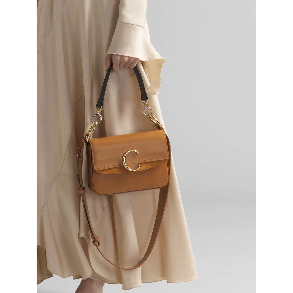 small chloé c double carry bag