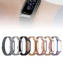 適用三星Galaxy Fit2金屬錶帶 SM-R220手環米蘭尼斯不鏽鋼金屬錶帶 運動替換腕帶 磁吸表帶