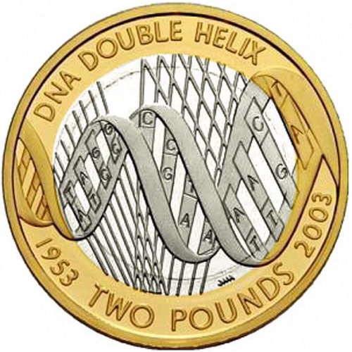 2003 英國 DNA研究50周年 2英鎊 流通紀念幣 官方信封卡裝幣