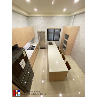 系統廚具 廚房設計 客製化 廚櫃 工廠直營 一字型流理臺 電器櫃 中島 搭櫻花牌電陶爐 排油煙機 【KW廚房世界】