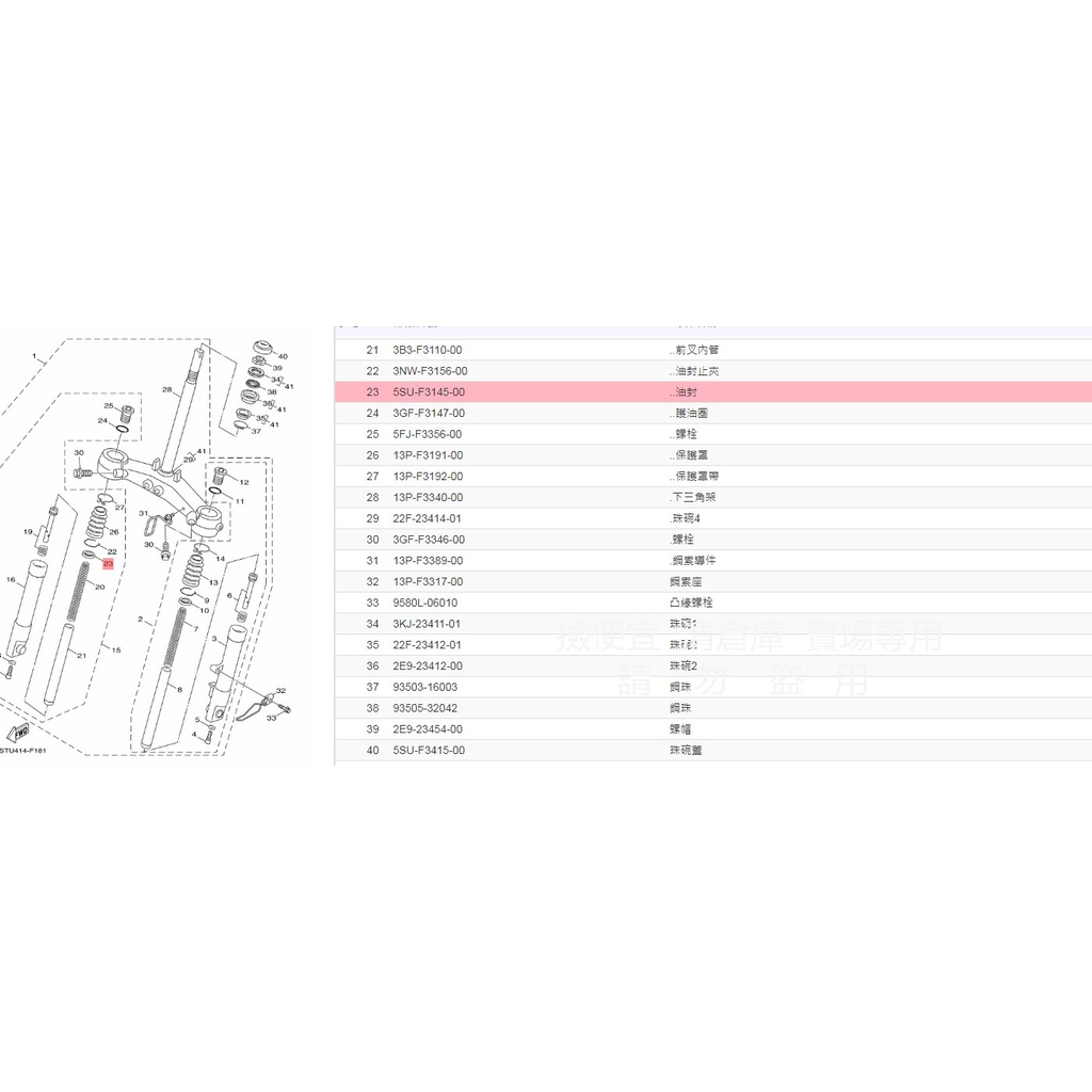 撿便宜 料號 5SU-F3145-00  YAMAHA 山葉原廠 油封 CUXI　RS ZERO 100