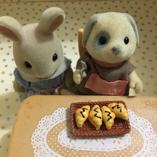 森林家族 黏土人🥐牛角麵包/可頌麵包/土司麵2個價格出爐了一份兩個價格🥐娃娃屋食玩配件送透明袖珍袋子💥低消看說明