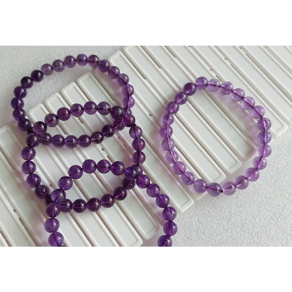 【智慧之石】烏拉圭 高品 天然 7mm 紫水晶 手珠、手串、手鍊 crystal 紫晶 紫羅蘭