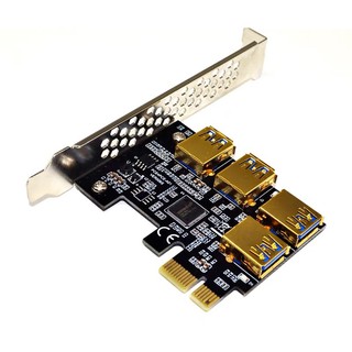 2021新款PCI-E轉PCIE轉接卡1轉4 X1轉4個PCI-E硬碟插槽轉接卡1分4礦卡