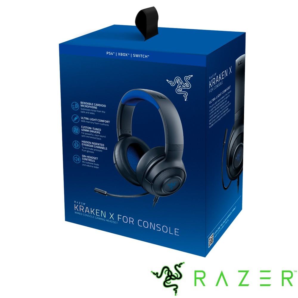 【RAZER 雷蛇】Kraken X 北海巨妖 X 電競耳機麥克風 黑 Console