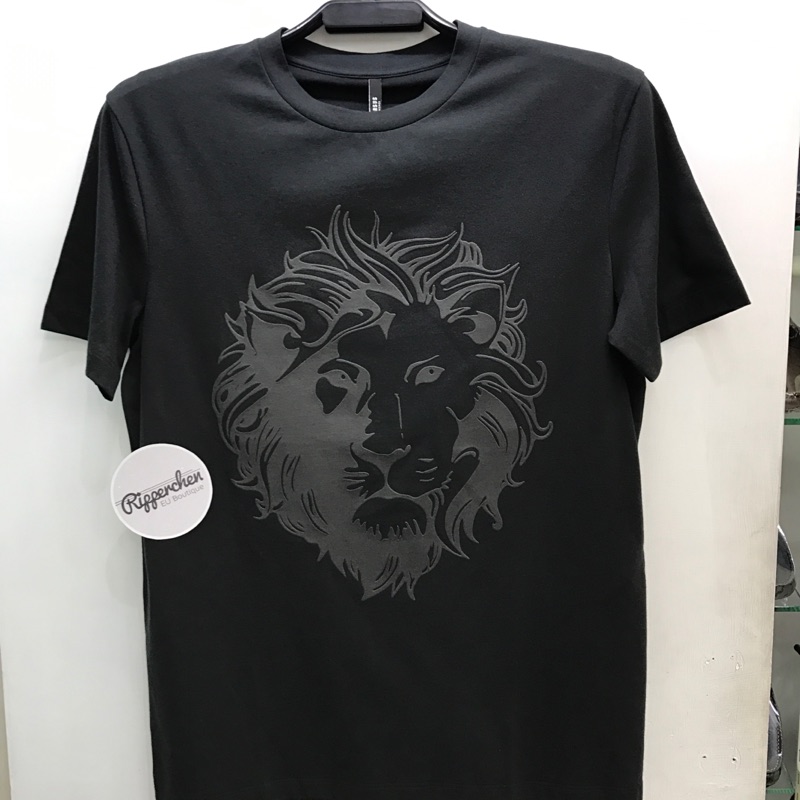 Versus Versace 黑色 經典 膠印 獅子頭 圖案 圓領T恤 全新正品