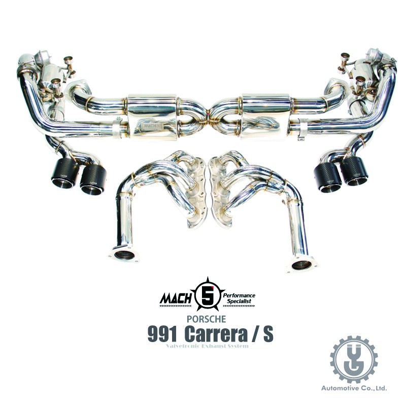 MACH5 高流量帶三元催化頭段 當派 排氣管 PORSCHE 991 Carrera / S 底盤系統【YGAUTO】