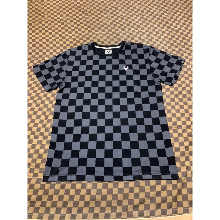 Ken Life精品服飾店 台灣最著名的自創品牌REMIX 電繡品牌LOGO 高磅數材質 黑灰棋盤格(男女裝)