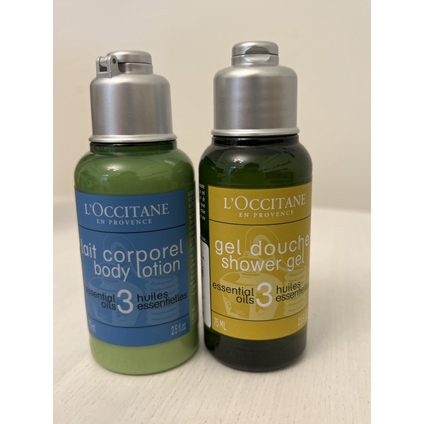 ［即期品］歐舒丹LOCCITANE • 草本活力沐浴膠/草本舒緩身體乳（75ml/瓶）2瓶/組