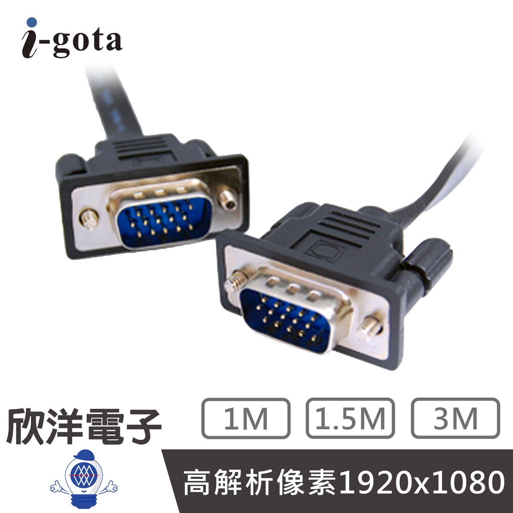 VGA 高畫質 電腦螢幕線 影像傳輸 超細扁平線 1M /1.5M /3M 公-公 解析支援1920x1080