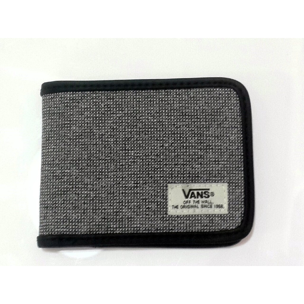 正版 VANS 雙材質 ( 毛料 + 皮質 ) 瑕疵 NG 皮夾 短夾 錢包 信用卡夾