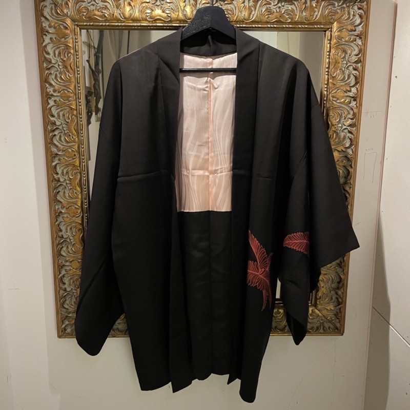 渡鴉絕美黑色羽織 紅色鳳凰草 蝦皮購物