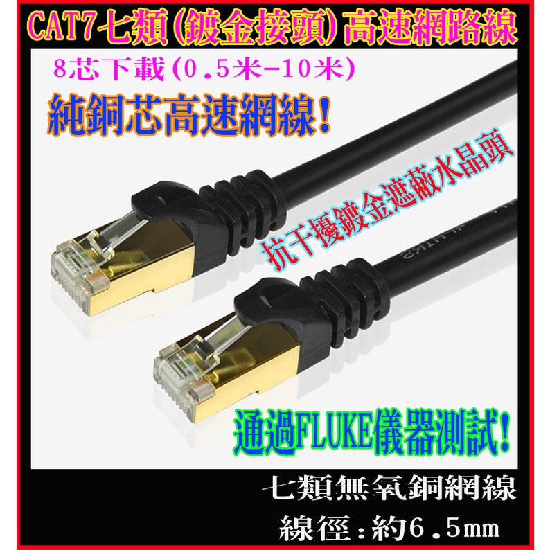 ★含稅★ CAT7 網路線 七類網路線 0.5米~10米 高速網路線 RJ45 一體成型網路線 網線