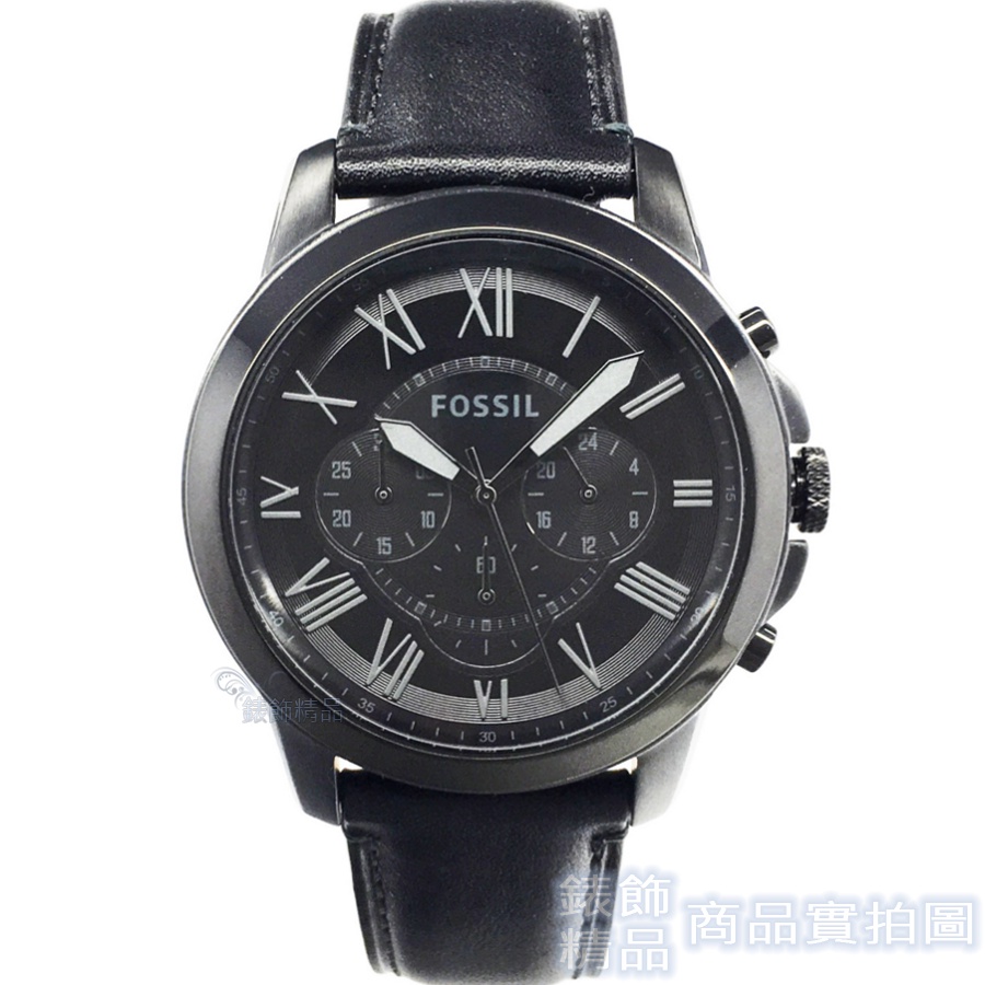 FOSSIL FS5132 IE手錶 黑面 黑框 三眼計時 黑色錶帶 44mm 男錶【錶飾精品】