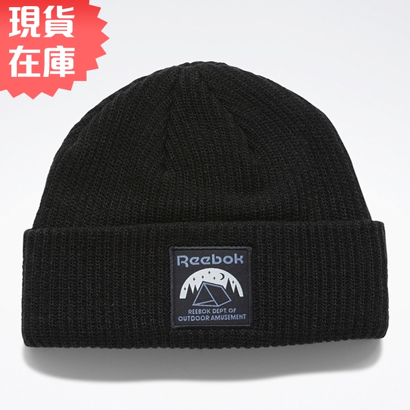 Reebok Camping 帽子 毛帽 針織 保暖 休閒 小標 黑【運動世界】H36534