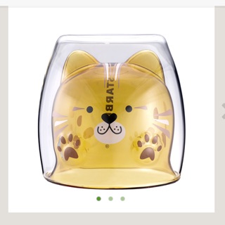 星巴克黑熊/石虎造型雙層玻璃杯