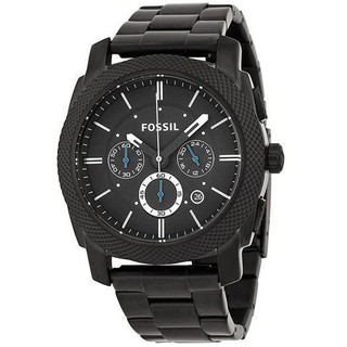 FOSSIL FS4552 手錶 45mm 鋼帶 黑色錶盤 三環 計時 男錶 女錶