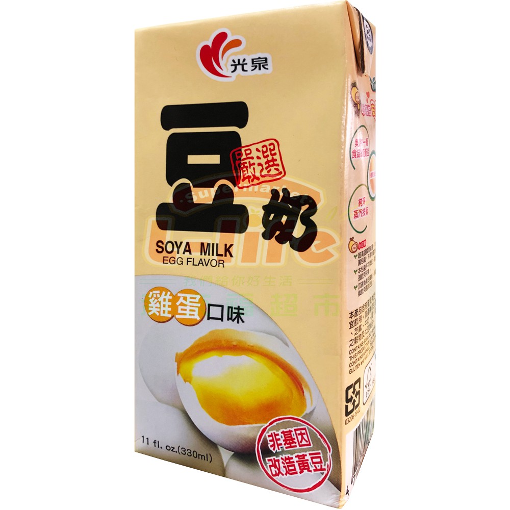 【利來福】光泉．雞蛋豆奶375ml（6入組）｜豆奶 飲品 飲料 鋁箔包