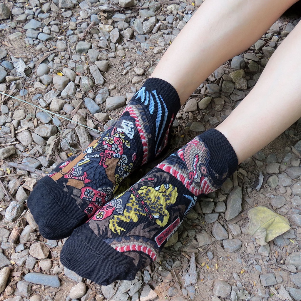 【台灣製造】武者鏡 大蛇 妖怪襪 浮世繪 版畫 日本襪子 襪子 綿襪 日本名畫 名畫襪 針織襪 藝術襪 船襪 隱形襪