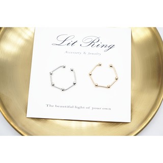 【Lit Ring】光年星點戒指。金色 銀色 簡約 極簡 幾何 線條 星座 圓點 圓珠 圓球 可調 開口戒指 飾品 首飾