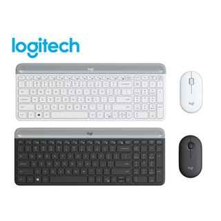 Logitech 羅技 MK470 超薄 無線 滑鼠 鍵盤 組 ( 珍珠白 / 石磨灰 )