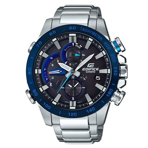 【CASIO】EDIFICE  賽車儀表鋼鐵藍芽錶-藍圈(EQB-800DB-1A)正版宏崑公司貨