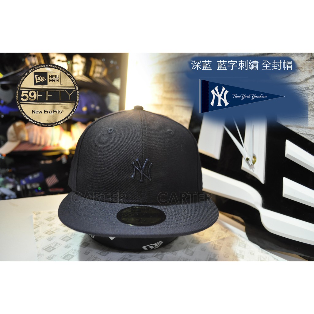 特價New Era MLB NY Yankees Navy 59fifty紐約洋基深藍色迷你後方大字刺繡全封棒球帽