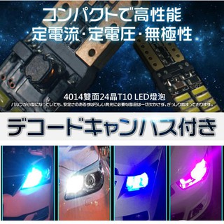 ~12V T10 4014 24LED車用燈泡 含解碼功能 無極性 歐系車安裝不亮故障燈 紅白藍冰藍